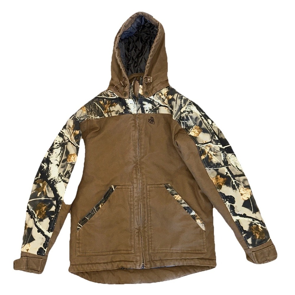 LEGENDARY Whitetails Mens Quilted Lined Canvas Big Game Camo Hunting‎ Jacket SM